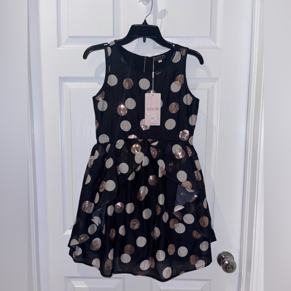 Hannah Banana Big Girls Tween Sequin Polka Dot Party Dress SZ 16 - Picture 2 of 5